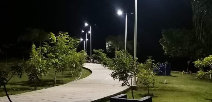 San Antonio Tlayacapan boardwalk gets new lighting