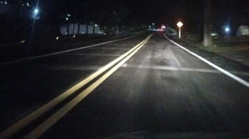 Between Jocotepec and San Juan Cosalá bike path lights are off