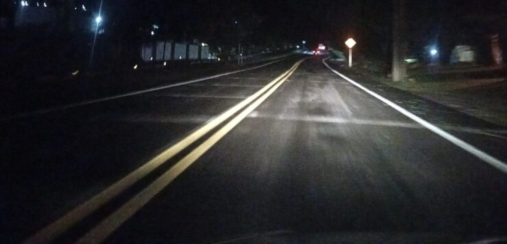 Between Jocotepec and San Juan Cosalá bike path lights are off