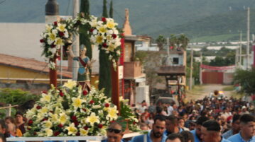 St. Michael walks the streets of La Loma in Jocotepec