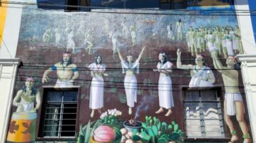 One of Ajijic’s most iconic murals, on the corner of the town offices at Colon and Hidalgo