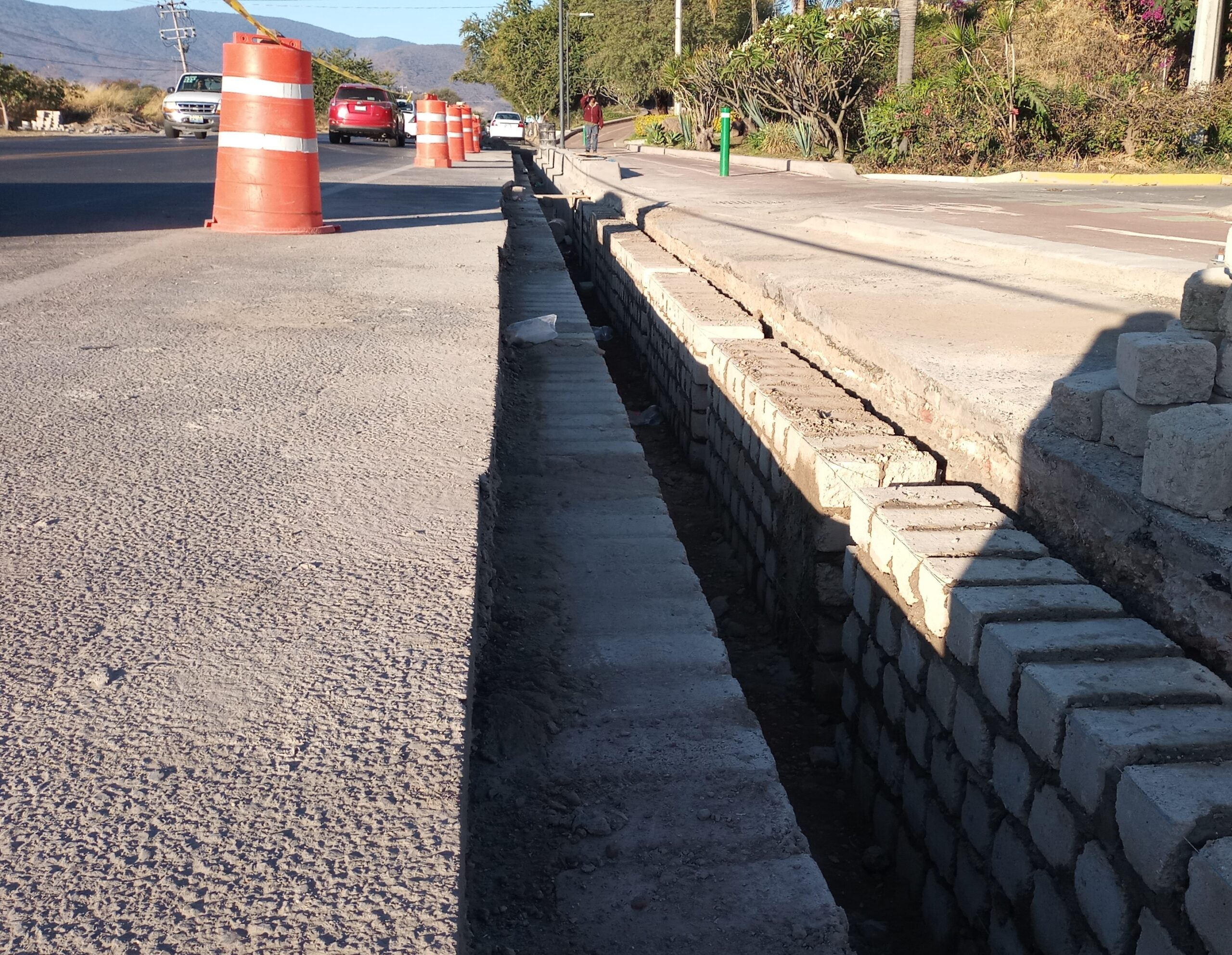 Gutter work on bike path continues