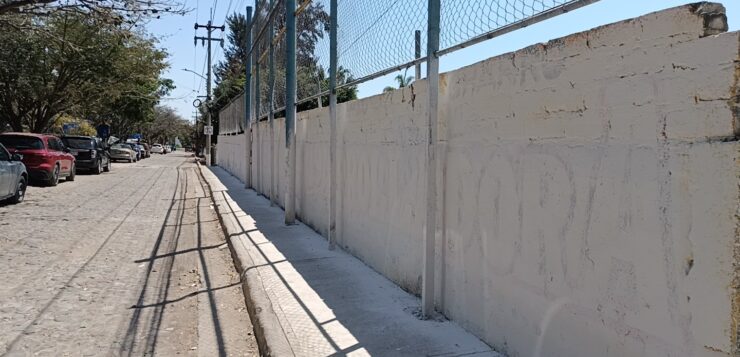 Sidewalk improvements begin in Ajijic near Cruz Azul field