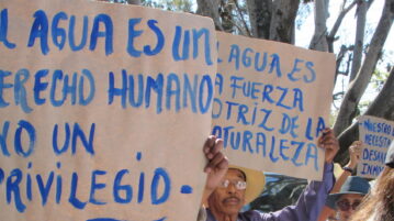 Activists march for water and the liberation of federal land in Ajijic