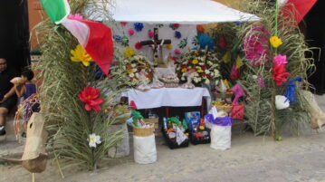 Crosses decorated for Day of the Holy Cross