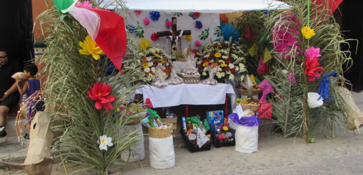 Crosses decorated for Day of the Holy Cross