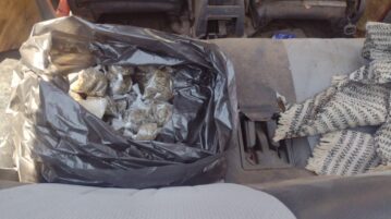 Narcotics seized inside a vehicle in Mazamitla in Loma Bonita neighborhood