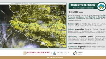 National Meteorological Service forecasts heavy rains for Jalisco