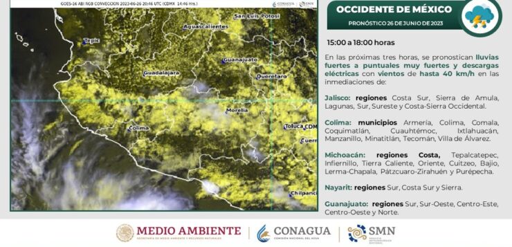 National Meteorological Service forecasts heavy rains for Jalisco