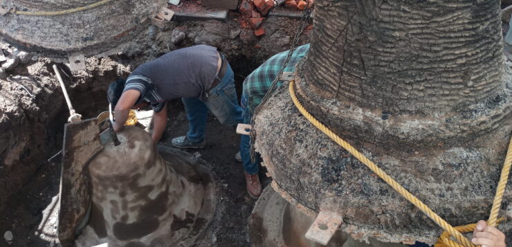 Jocotepec parish has 3 new bells, recast by hand at the church