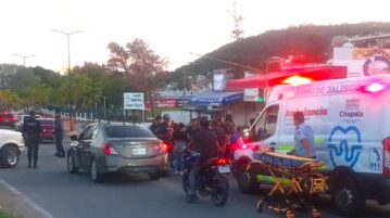 Two injured in motorcycle and truck collision