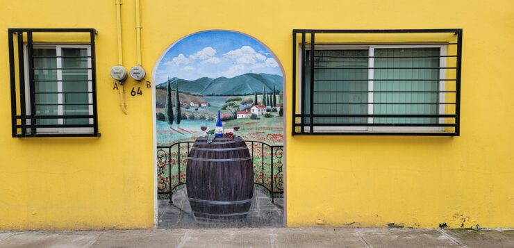 “Wine barrel” by Jorge Luis, 64 Hildago, Ajijic. Painted 7/20/22.