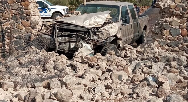 Truck crashes into wall