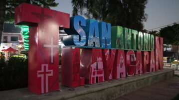 San Antonio Tlayacapan’s monumental letters get facelift