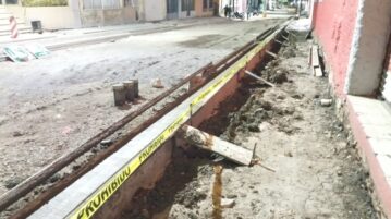 Sidewalk modifications on Morelos Street in Jocotepec