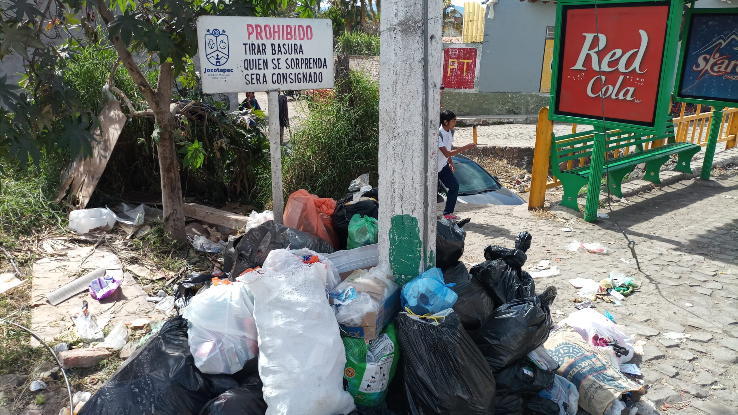 PHOTONOTE: San Juan Cosalá’s No Littering sign is mocked