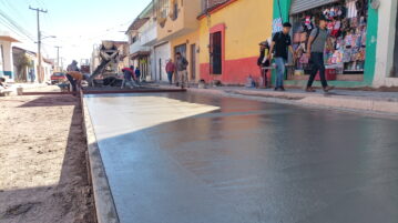 Work on Morelos Street in Jocotepec is 65% complete