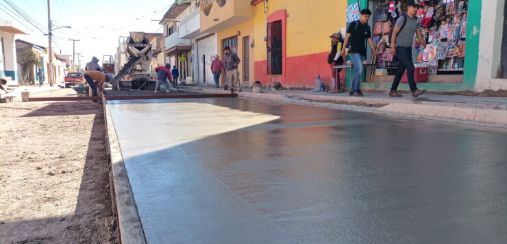 Work on Morelos Street in Jocotepec is 65% complete