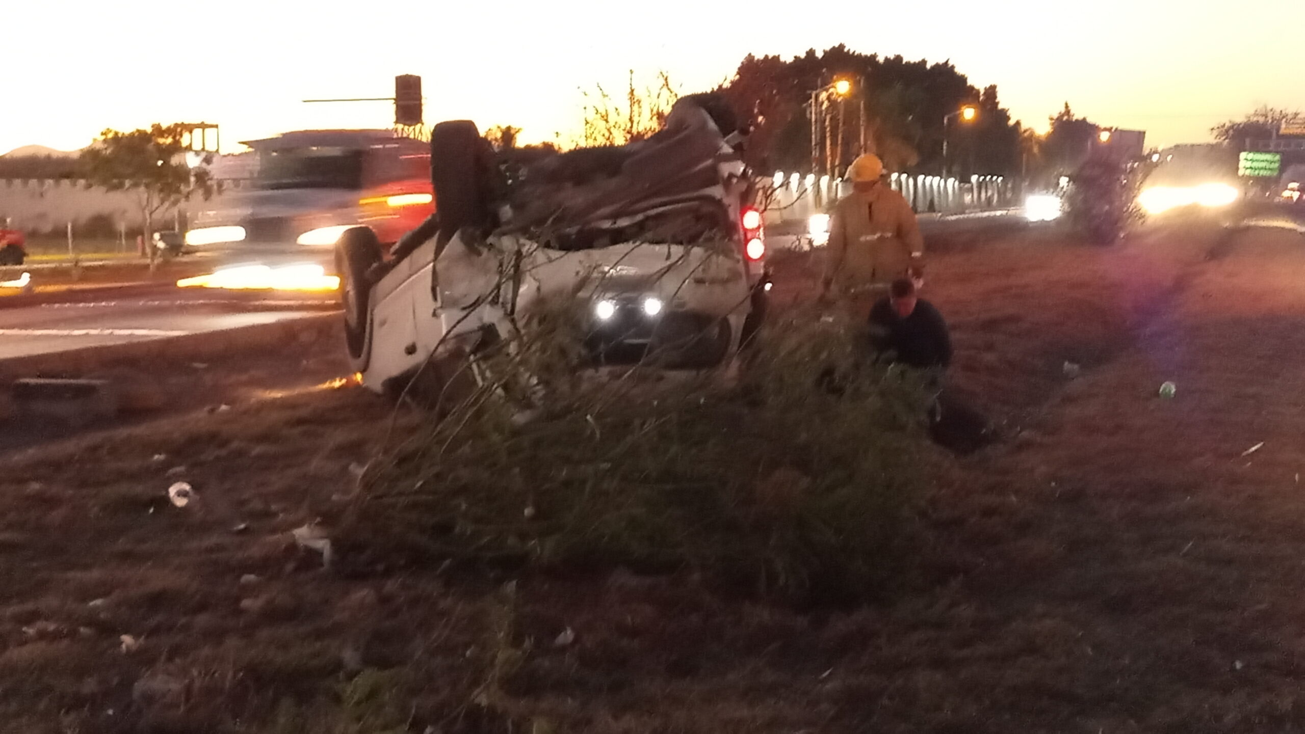 Accident leaves two women injured in overturned pickup truck