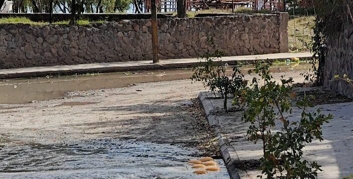 Water from private well spilled onto street in El Chante