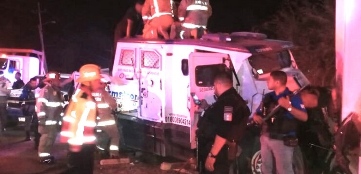 One dead and three detained after crash of an armored truck