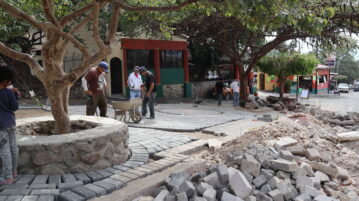 Plazoleta de la Amistad renovation 50% complete