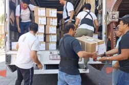 Electoral ballots arrive at INE voting office