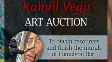 One of a kind art auction El Camaleon Bar, Wednesday