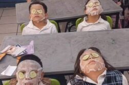 Teacher’s creative heat relief: Students enjoy cucumber face masks