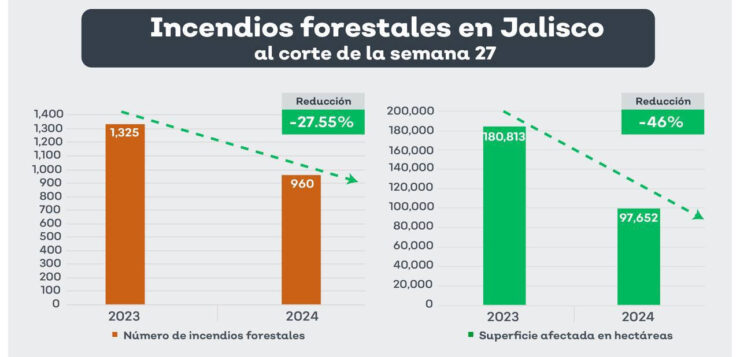 Jalisco wildfire impact halved this season compared to last year