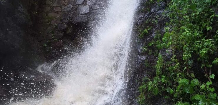 Recent rains create powerful El Tepalo waterfall