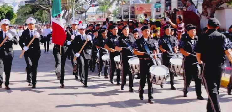 Fire Trucks, bands school ad Charros in Chapala’s Independence Day parade