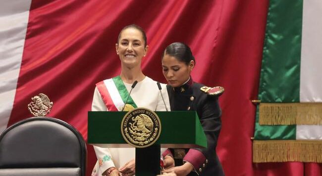 Claudia Sheinbaum receives Presidential Sash and Staff of Command