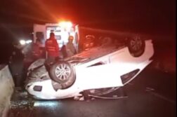 Car overturns on Chapala Highway Jan. 10