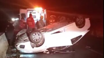 Car overturns on Chapala Highway Jan. 10