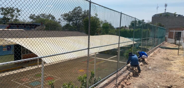 Wall between CETAC and Aurelia Flores schools removed