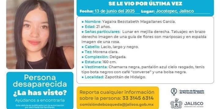 Help needed to find missing young woman in Jocotepec