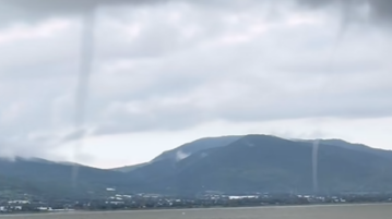 Multiple waterspouts roar over Lake Chapala