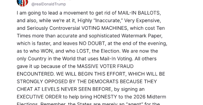 Trump threatens voting from abroad…again