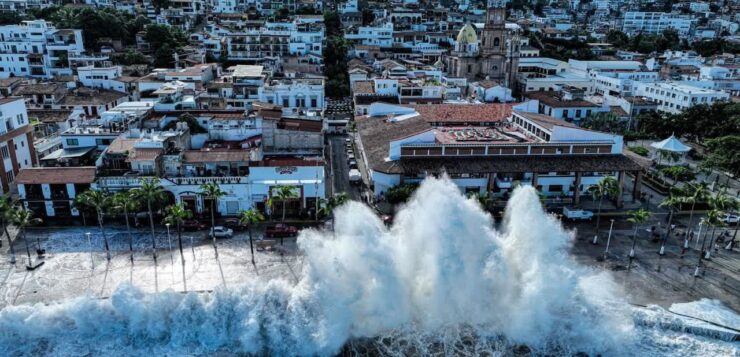 Hurricane Priscilla's storm surge smashes into Puerto Vallarta