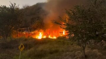 Fire destroys makeshift settlement in San Juan Cosalá