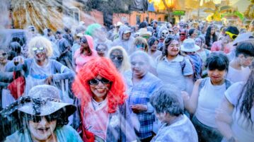 Youth shine through the flour at San Juan Cosalá carnival
