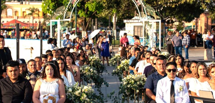 Twenty-one couples celebrate unions in group wedding ceremony