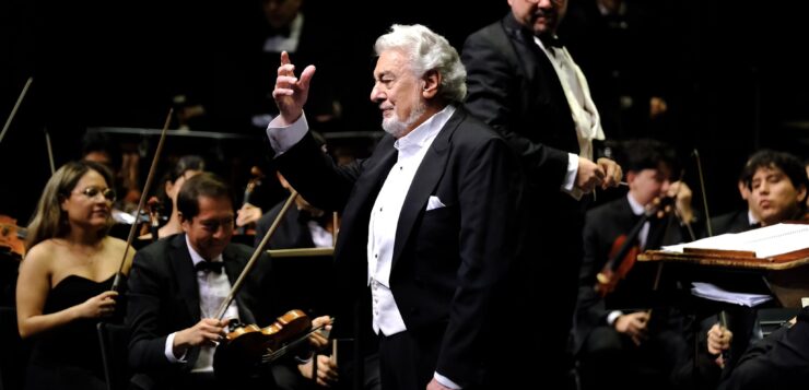 Tenor Plácido Domingo during his concert in Guadalajara.