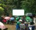 People with umbrellas at the start of the Mexico vs. Czech match in Ajijic. Photo: Sofía Medeles.