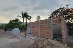 New San Antonio Tlayacapan malecón bathrooms 80% complete