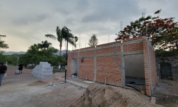 New San Antonio Tlayacapan malecón bathrooms 80% complete